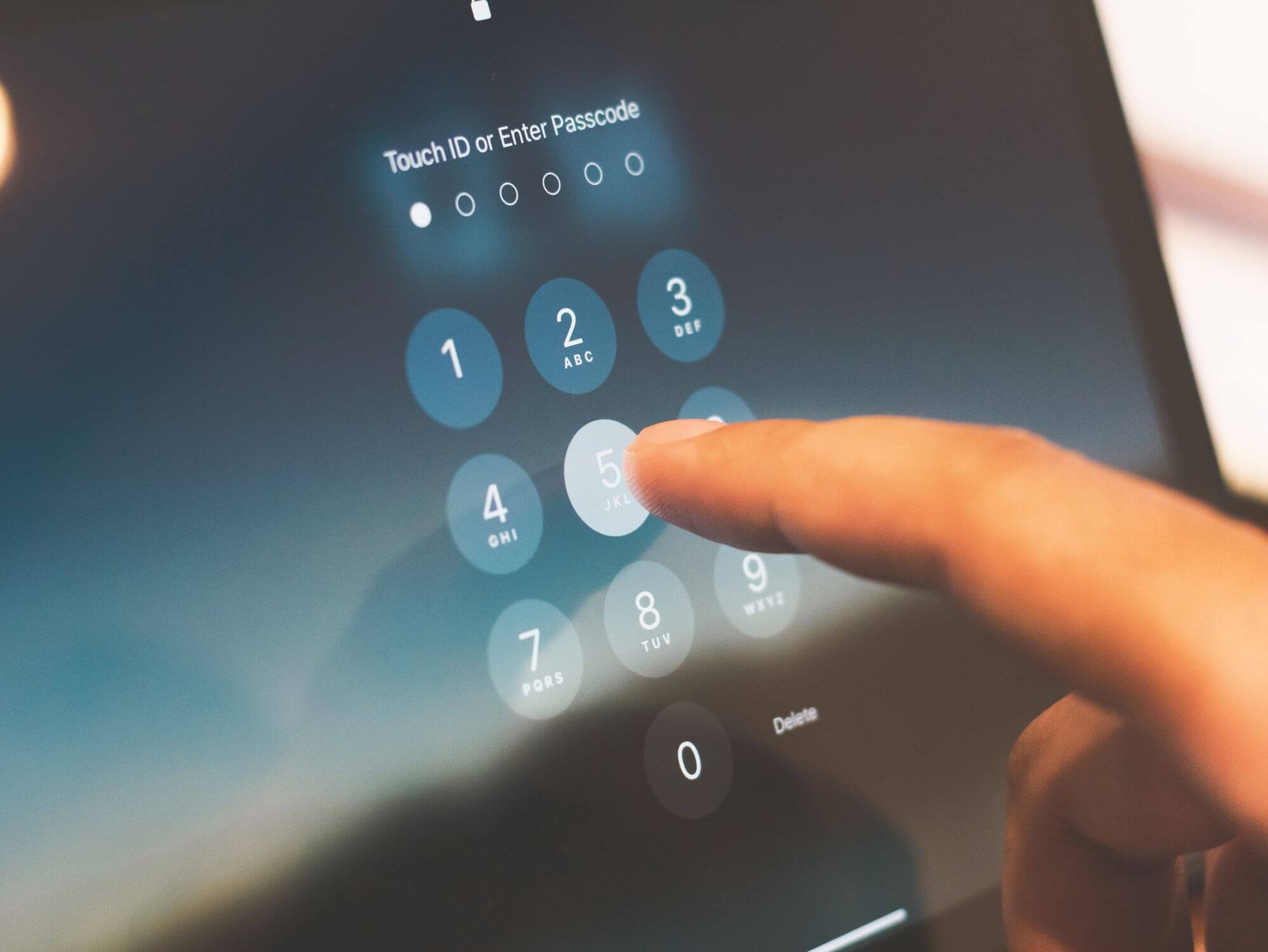 clave digital de una tablet